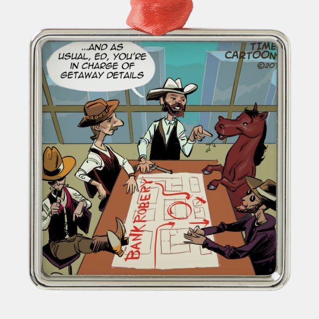 Ornement En Métal Funny Horse Bank Rober (Devant)