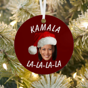 Ornement En Métal Funny Kamala Harris Face Santa Hat Noël