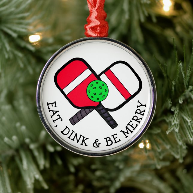 Ornement En Métal Funny Pickleball Pun Noël (Arbre)