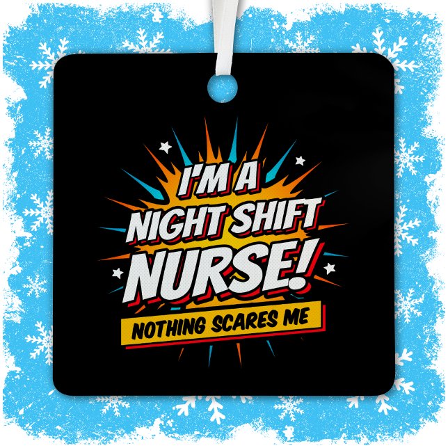 Ornement En Métal Funny Superhero nuit Shift Infirmière Appréciation (Créateur téléchargé)