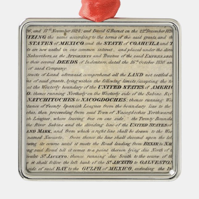 Ornement En Métal Galveston Bay et Texas Land Company (Devant)