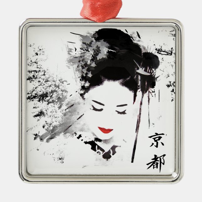 Ornement En Métal Geisha de Kyoto (Devant)