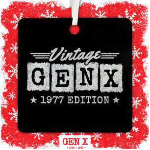 Ornement En Métal Gen X Generation Gen Xer Né 1977 Gen X Birthday