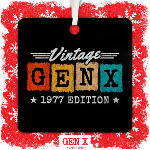 Ornement En Métal Gen X Generation Gen Xer Né 1977 Gen X Birthday