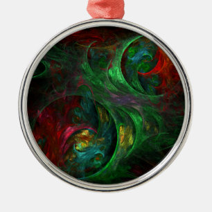 Ornement En Métal Genesis Green Abstrait Art Round