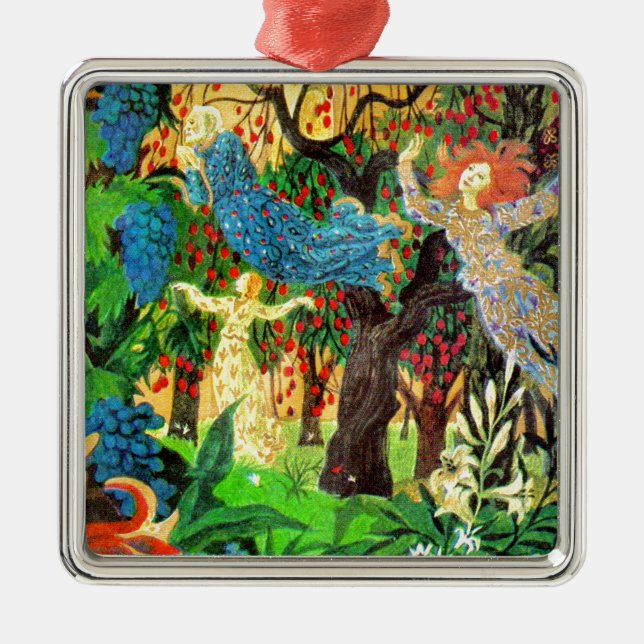 Ornement En Métal gens de fées dans la forêt (Devant)