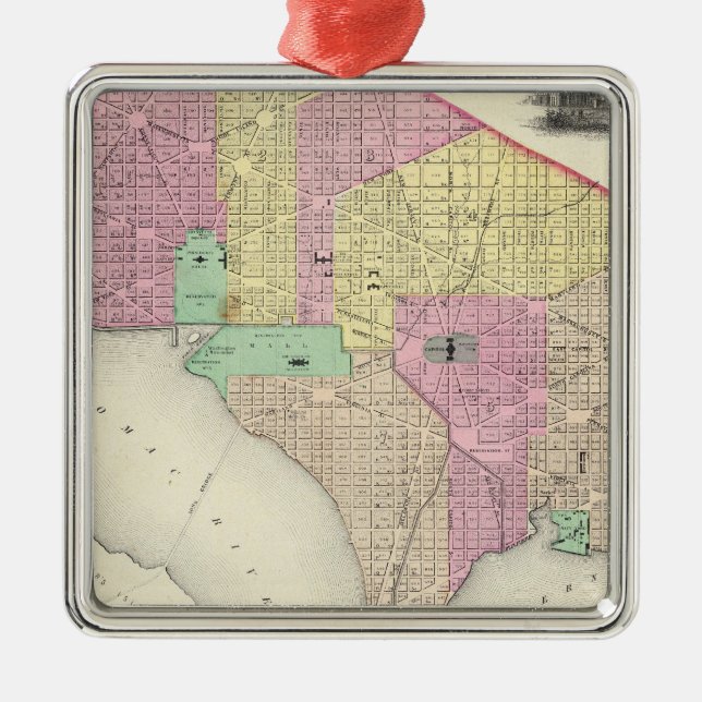 Ornement En Métal Georgetown et la ville de Washington (Devant)