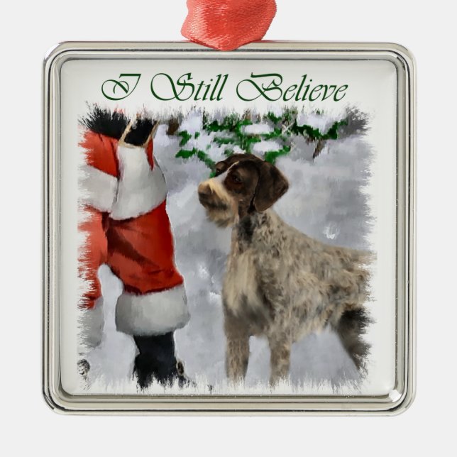 Ornement En Métal German Wirehaired Pointer Christmas Ornament (Devant)