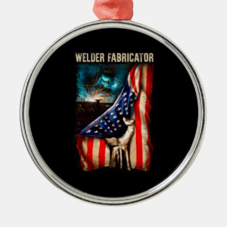 Ornement En Métal Glorieux Fabricateur de souder américain Drapeau U