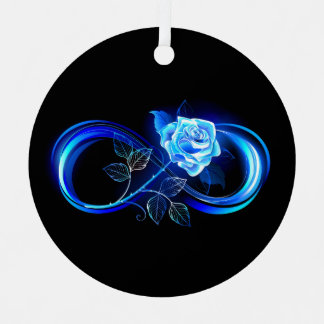 Ornement En Métal Glowing infinity with blue rose