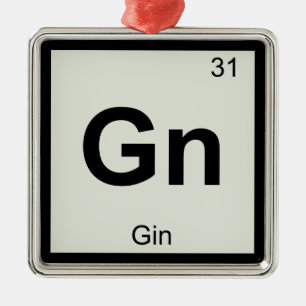 Ornement En Métal Gn - Chimie du Gin Symbole du tableau périodique