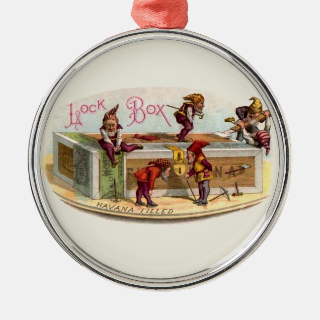 Ornement En Métal Gnomes de boîte à cigares vintages (Devant)