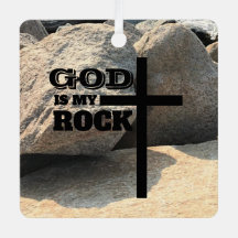 God is My Rock Bible Verse Black Cross Christian
