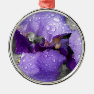 Ornement En Métal gouttes d'eau sur iris