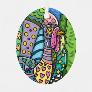 ORNEMENT EN MÉTAL GRÂCE À LA TURQUIE, AUX PLUMES DE PATCHWORK, À L'A