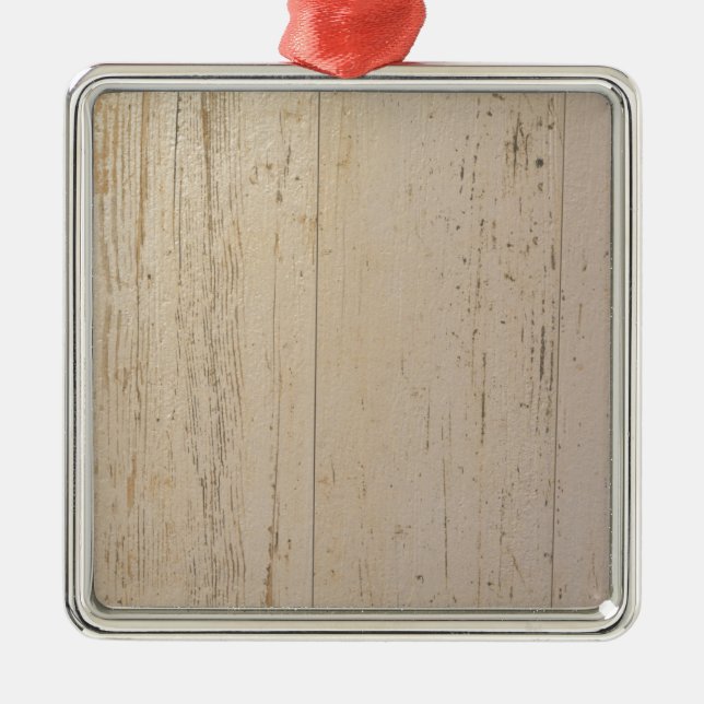 Ornement En Métal Grains de bois texturés blancs blanchis (Devant)