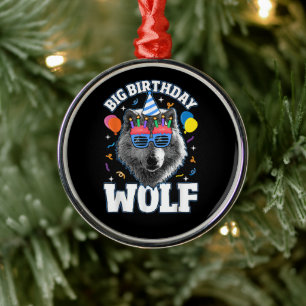 Ornement En Métal Grand Loup d'anniversaire pour les Loups