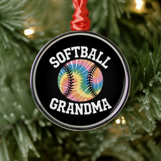 Ornement En Métal Grand-mère de softball (Arbre)