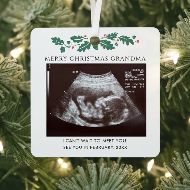 Ornement En Métal Grand-mère Ultrasound Grossesse Noël Baby Revey (Insitu)