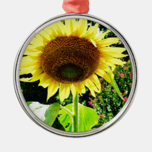 Ornement En Métal Grand tournesol jaune
