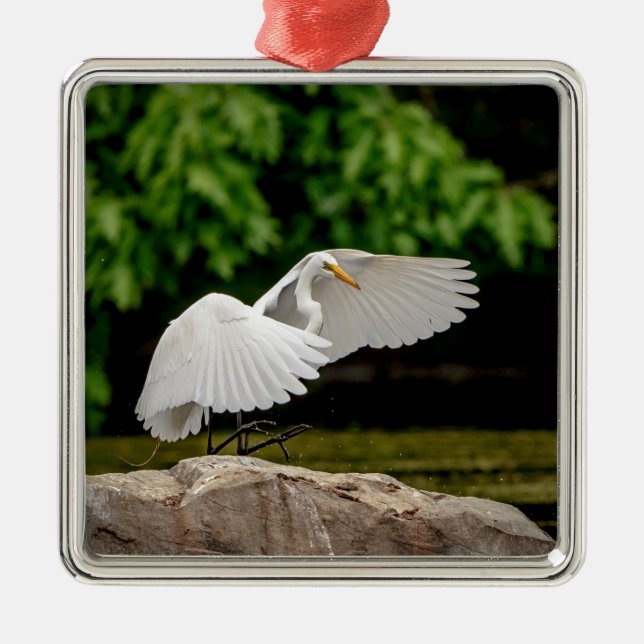 Ornement En Métal Grande Aigrette (Devant)