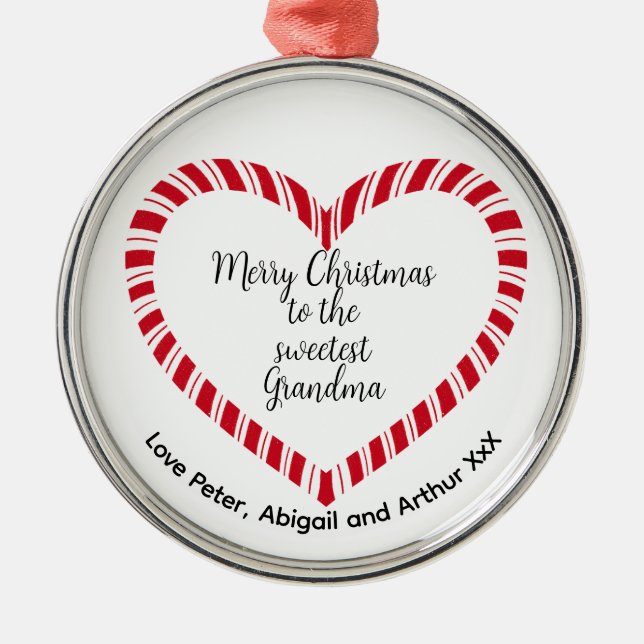 Ornement En Métal Grandma Christmas Tree Sweetest  (Devant)