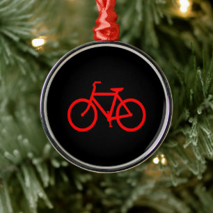 Ornement En Métal Graphique de vélo rouge