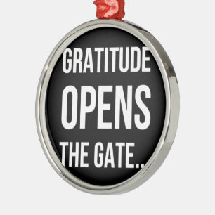 Ornement En Métal Gratitude ouvre la citation inspirante Gate