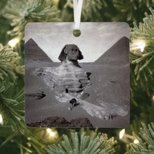 Ornement En Métal Great Sphinx & Gizeh Pyramides Necropolis Egypte