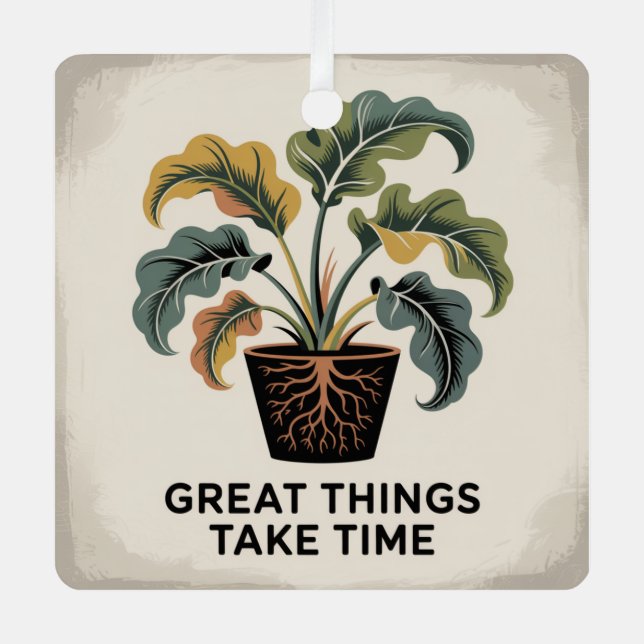 Ornement En Métal Great Things Take Time (Recto)