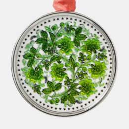 Ornement En Métal Green Christmas Faux Verre Design Vacances Cadeau