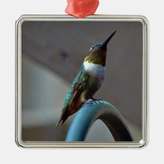 Ornement En Métal Green ruby little hummingbird