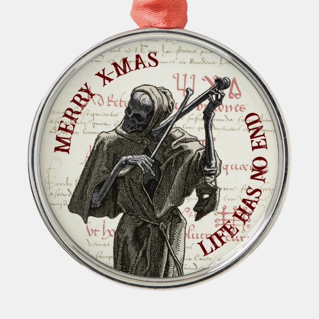 Ornement En Métal Grim Reaper Merry Xmas Ornament Charme (Devant)