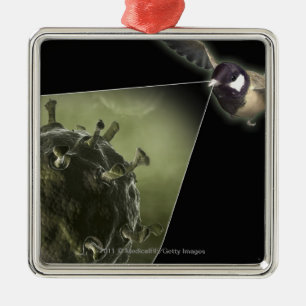 Ornement En Métal Grippe aviaire sortant de l'oiseau