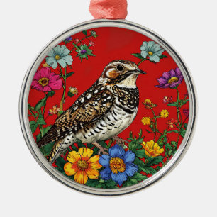 Ornement En Métal Grive artistique Oiseau Botanique vintage faune