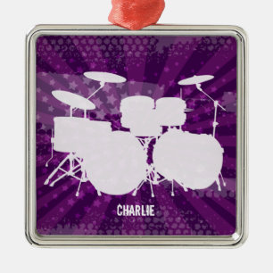 Ornement En Métal Grunge Drums Purple Burve