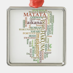 Ornement En Métal Hakuna Matata Global Word Cloud Art