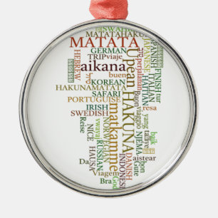 Ornement En Métal Hakuna Matata Global Word Cloud Art