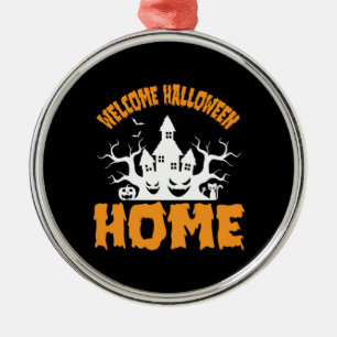 Ornement En Métal Halloween Bienvenue Halloween Accueil Anniversaire