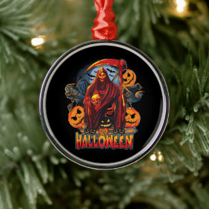 Ornement En Métal Halloween Evil skeleton
