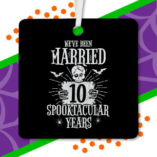 Ornement En Métal Halloween Spooktacular 10e Anniversaire de Mariage