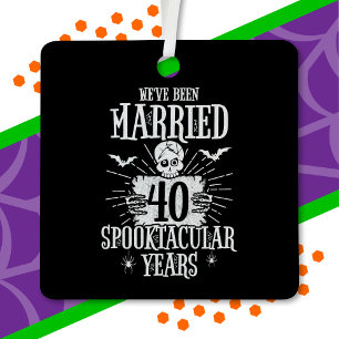Ornement En Métal Halloween Spooktacular 40e anniversaire de mariage