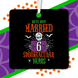 Ornement En Métal Halloween Spooktacular 6e anniversaire de mariage