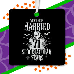 Ornement En Métal Halloween Spooktacular 71e anniversaire de mariage