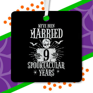 Ornement En Métal Halloween Spooktacular 9e Anniversaire de Mariage