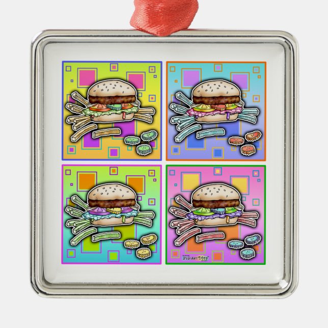 Ornement En Métal HAMBURGER DE Pop Art HANGURGER ORNAMENT (Devant)