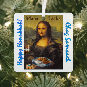 Ornement En Métal Hanoukka heureuse de Mona Latke