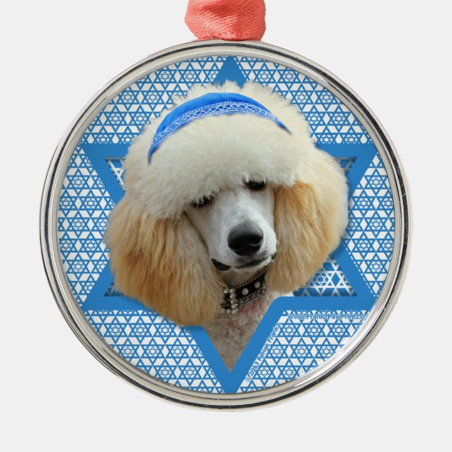 Ornement En Métal Hanoukka Star of David - Poodle - Apricot (Devant)