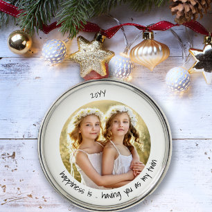 Ornement En Métal Happy You as my Twin Cute Photo