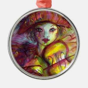 Ornement En Métal HARLEQUIN JOUER VIOLIN mascarade vénitienne